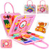 Toddler Busy Board for 1 Year Old + Busy Book for Toddlers 1-3 with 25+ Educational Activities, Airplane Travel Essentials for Kids (Pink)...