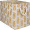 DII Polyester Storage Bin, Gold Metallic Collection Collapsible with Handles, Medium, Pineapple...