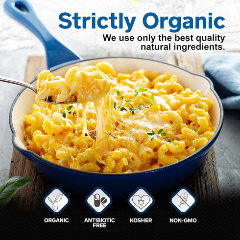 Healthier Comforts Organic White Cheddar Cheese Powder | Gluten Free, Kosher, Keto-Friendly, Non-GMO, Antibiotic & Hormone Free | Perfect for Popc...