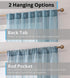 HLC.ME Lauren Semi Sheer Light Filtering Transparent Pocket Top & Back Tab Lightweight Floor Length Window Curtains Drapery Panels Bedroom & Livin...