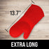 BPA-Free Silicone Oven Mitts Ultra Heat Resistant up to 500°F - Oven Mitts with Thick Cotton Liner - Long Slip Resistant Pot Holders, Flexible Ove...