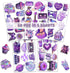 50 Pcs Kawaii Stickers for Kids Teens Girls Decoration Water Bottles Laptop Suitcases Bag Tablets Cute Vsco Aesthetic Vinyl Waterproof Purple Stic...