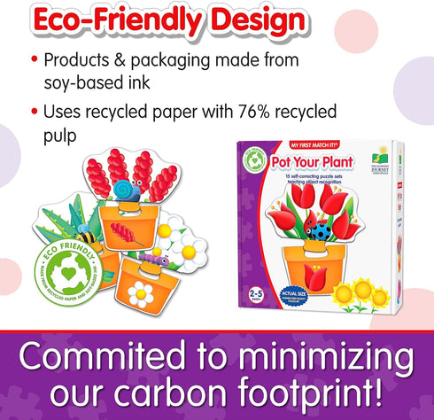 The Learning Journey: My First Match It! - Pot Your Plant - Toddler Educational Games - 15 Self-Correcting Two Piece Puzzle Set- Learning Activiti...