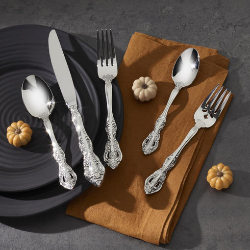 Oneida Michelangelo Fine Flatware Dinner Fork, Set of 4 , 18/10 Stainless Steel, Silverware Set, Dishwasher Safe...