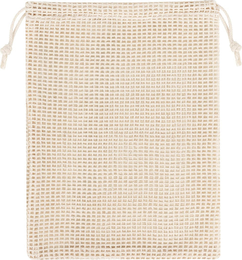 PALTERWEAR 100 Percent Natural Cotton Double Drawstring Mesh Bag For Herbs, Nuts, Spices (5 x 7 Inch - Set of 5)...