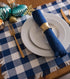 DII Heavyweight Fringed Check Tabletop Collection, Placemat Set, 13x19, Navy, 6 Piece...
