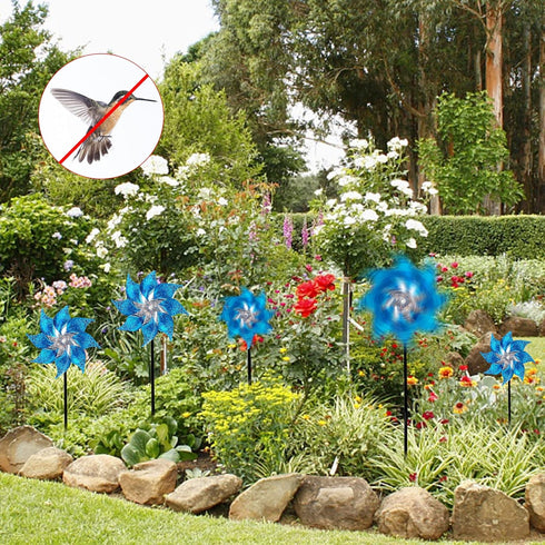 Hausse 10 Pack Reflective Pinwheels with Stakes, Extra Sparkly Pinwheel for Garden Decor, Bird Repellent Devices Deterrent to Scare Birds Away fro...