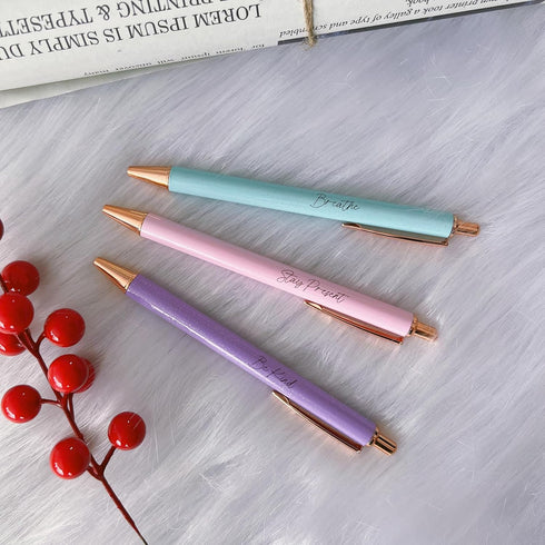 Jxueych Fancy Metal Pen Set with Inspirational Motivational Quotes Nice and Cute Boss Lady Gifts Teacher Pens Office Decor Coworker Employee Appre...