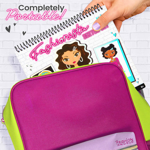 Fashion Angels Fashion Design Sketch Portfolio - Sketch Book for Beginners, Sketch Pad with Stencils and Stickers for Kids 6 and Up, Brown(Covers ...