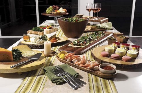 Lipper International Acacia Wood Bread Cutting and Serving Board with Ceramic Dipping Bowl...