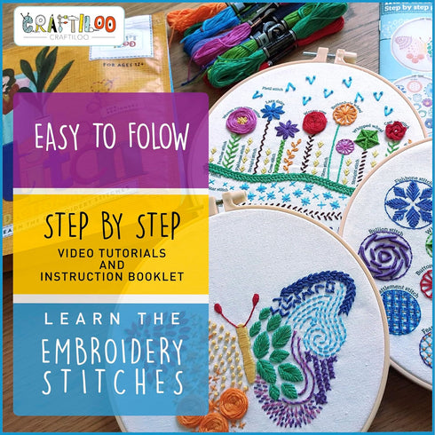 CRAFTILOO Embroidery Kit for Beginners Cross Stitch Kits for Beginners Needlepoint kits for Adults Embroidery kits for Adults Cross Stitch kit Beg...
