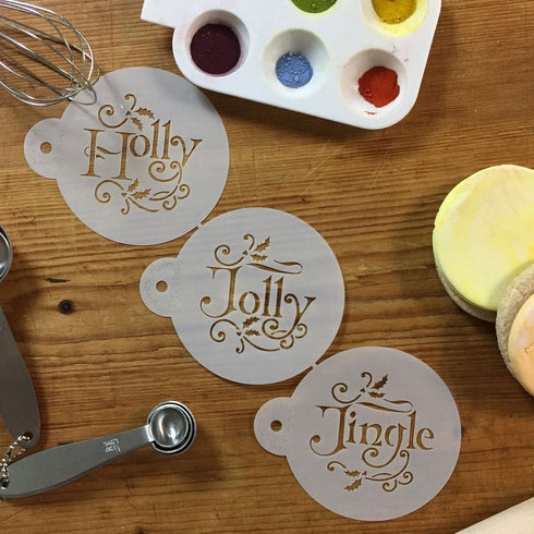 Holly, Jolly and Jingle Cookie Stencil Set by Designer Stencils...