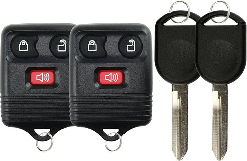 KeylessOption Keyless Entry Remote Control Fob Uncut Blank Car Ignition Key for GQ43VT11T, CWTWB1U345 (Pack of 2)...