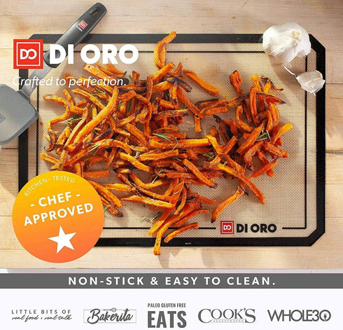 DI ORO Silicone Mats for Baking - Baking Mats Silicone for Baking Sheets - 480°F Heat-Resistant Nonstick Silicone Cooking Mats & Oven Liners - 16 ...