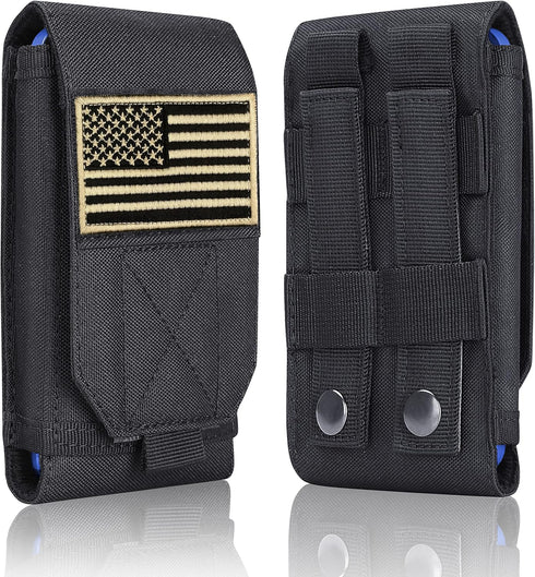 Black Tactical Molle CellPhone Pouch Case,Heavy Duty Waterproof Phone Holster Bag for iPhone 11 12 13 Pro Max Samsung S22 S21 S20 FE Note 20 A13 A...