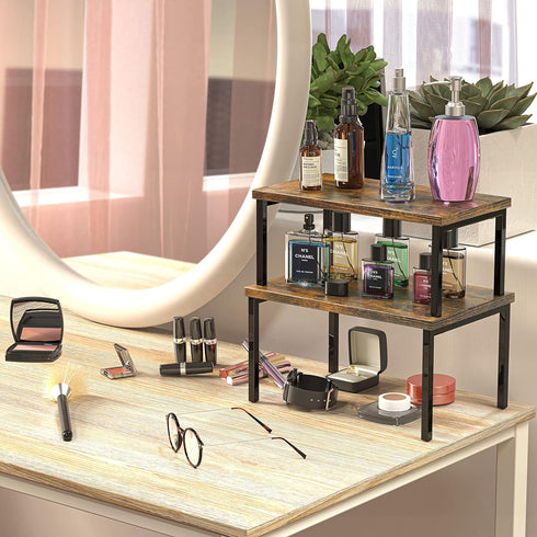 Simple Houseware Expandable Counter Shelf, Rustic Brown...