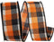 Reliant Ribbon 93463W-517-09F Afternoon Tonal Plaid Wired Edge Ribbon, 1-1/2 Inch X 10 Yards, Orange/Black...