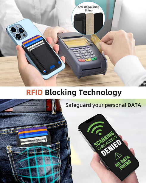 Upgraded for Magsafe Wallet, Strongest Magnetic Wallet, for iPhone Wallet Magsafe with 2 Card Slots, Magnetic Card Holder Wallet for iPhone 15/14/...