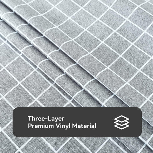 Romanstile Rectangle Plastic Tablecloth, 100% Waterproof Oil-Proof Checkered PVC Table Cloths, Heavy Duty Vinyl Table Covers for Dining, Camping, ...