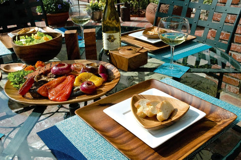 K0425 Acaciaware 8- by 5- by 1.5-Inch Acacia Wood Rectangle Serving Tray...