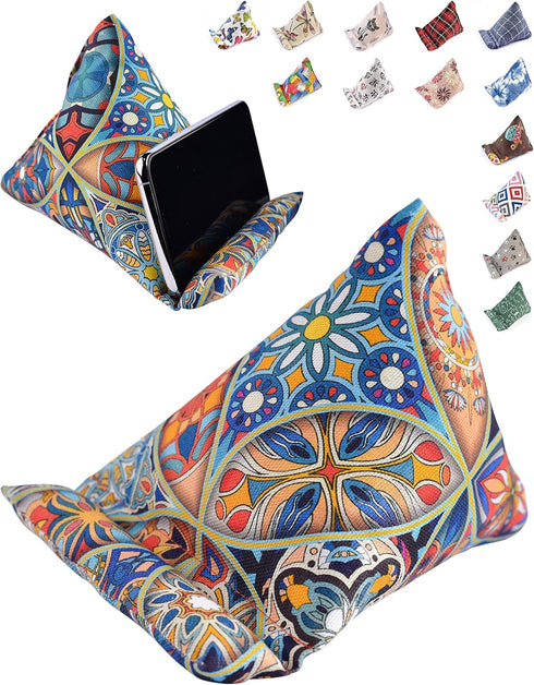Handmade Phone Pillow Holder - The Wedge Mobile Device Stand - Fabric Phone Stand for All iPhones, All Smartphones! 7 x 6.1 x 5.5 Inches (Manisa)...
