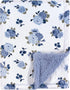 Luvable Friends Unisex Baby Plush Blanket with Sherpa Back, Blue Floral, One Size...
