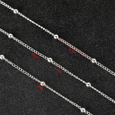 UMAOKANG 32.8 Feet Silver Plated Brass Chain for Jewelry Making Twist Curb Bead Necklace Chains Bulk with Jump Rings and Lobster Clasps...