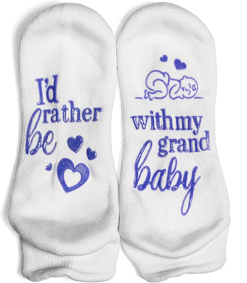 Funny Grandparent Socks - Gift For Grandmas & Expecting Grandparents (I'd Rather Be) One Size...