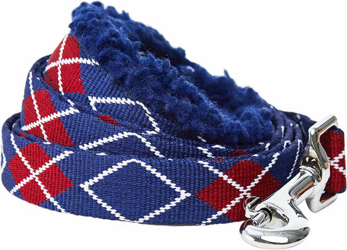 Blueberry Pet Scottish Argyle Fleece Padded Dog Leash with Soft & Comfortable Handle, 5 ft x 3/4", Royal Blue, Medium, Leashes for Dogs...