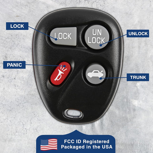 KeylessOption Key Fob Replacement for 2001 2002 2003 2004 2005 Chevrolet Chevy Impala Monte Carlo Pontiac Grand Prix Remote, 4-Button 10443537, Lo...