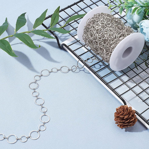 arricraft 10m/32.80 Feet Platinum Chains, Brass Handmade Chains Nickel Free Chains 1 Roll Chains for Necklace Jewelry Accessories DIY Making...