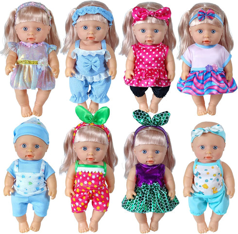19Pcs 8-10-inch-Doll-Clothes-Accessories Baby-Doll-Clothes Costumes Outfits Christmas Birthday Gift for Little Girl...