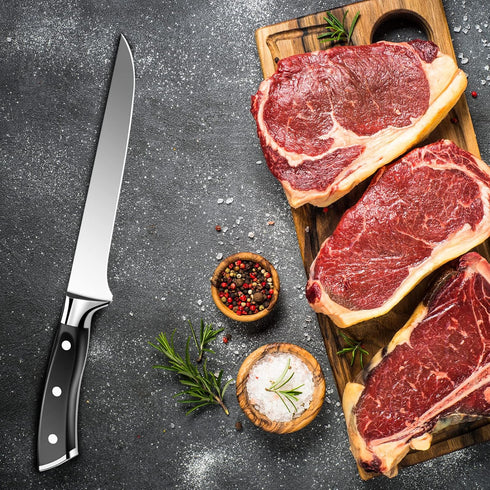 Boning Knife 5.5-Inch, German Stainless Steel, Full-Tang, Fillet Knife, Kitchen Knife, Multipurpose Meat Knife for Boning, Filleting and Trimming,...