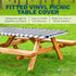 Sorfey Vinyl Picnic Table Fitted Tablecloth Cover, Checkered Design, Flannel Backed Lining, 28 x 72 Inch Blue...