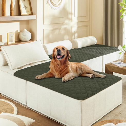 gogobunny 100% Double Sided Waterproof Dog Blanket Soft Pet Bed Cover Reversible Protect Furniture Couch Sofa Car for Puppy Large Dog Cat (Dark Ol...