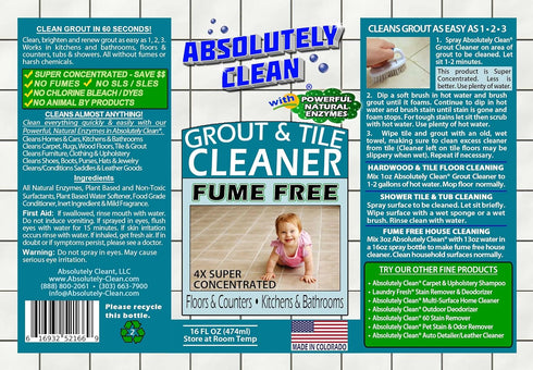 FAST GROUT CLEANER! - Professional Strength, Natural Enzyme Formula - Fast Acting, Fume Free - USA Made (16oz Cleans Up To 250 sq ft)...