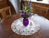 Linens, Art and Things Embroidered Purple Lavender Lilac on Ivory Large Doily, Small Tablecloth (24 Inch Round)...