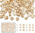 NICENEEDED 120 Pcs Golden Tibetan Spacer Beads, 14k Gold Plated Loose Beads, Alloy Cube Column Barrel Flower Spacers Beads Metal Charms for Bracel...