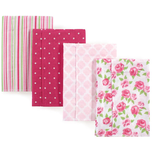 Hudson Baby Unisex Baby Cotton Flannel Burp Cloths, Rose, One Size...