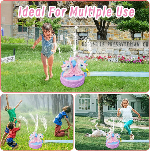 Sprinkler for Kids Outdoor Water Toys: Backyard Spinning Unicorn Toddler Sprinkler Toy - 360° Roating Spray Water Summer Outside Toys Attaches to ...