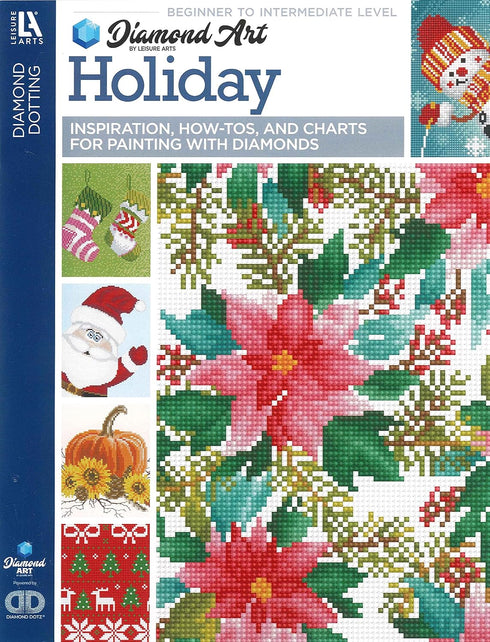 DIAMOND ART BY LEISURE ARTS Holiday Painting Chart and Idea Diamond Dotting Book...