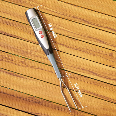 Meat Thermometer Fork with Electronic Ready Alarm, Digital Cooking Thermometer with Instant Read, LCD Display and Led Light, Grill Thermometers fo...