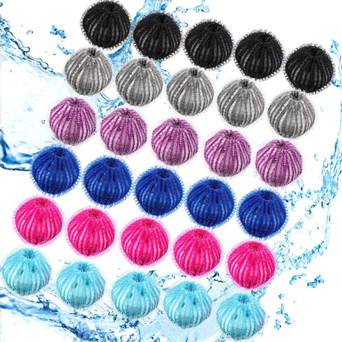 Blulu 30 Pieces Pet Hair Remover for Laundry Dryer Balls Reusable Washing Machine Hair Catcher Pet Dog Cat Catcher Lint Remover (Light Blue,Blue,G...
