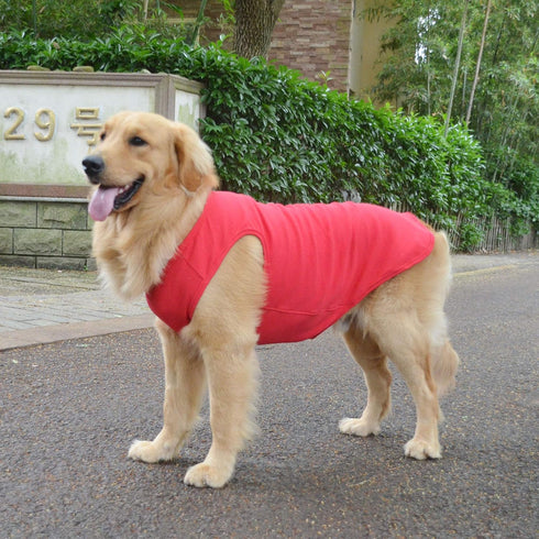 Lovelonglong 2019 Summer Pet Clothing, Dog Clothes Blank T-Shirts Ribbed Tanks Top Thread Vests for Large Medium Small Dogs 100% Cotton Red L-L...