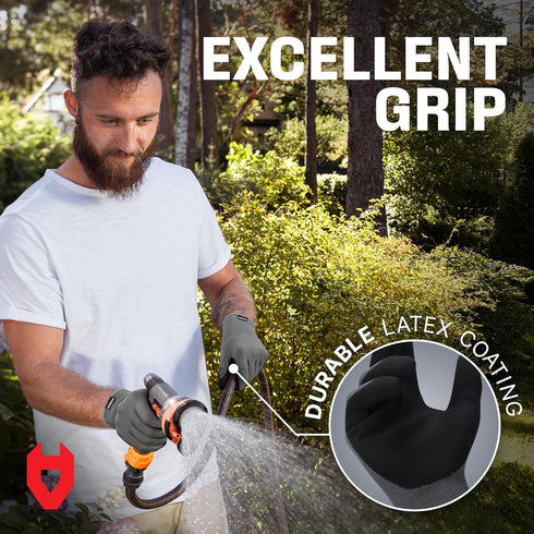 NoCry Premium Gardening Gloves for Men with Strong Grip and Touchscreen Tips — 100% Breathable, Superior Dexterity — Perfect Garden Gloves Men, Ya...