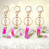 Initial Letter Butterfly Flower Pink Keychain Birthday gifts for Women Girl Backpack Wallet Car Key Cute Bling Keychain...