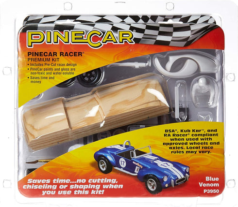 Woodland Scenics Pine Car Derby Racer Premium Kit, Blue Venom (P3950)...