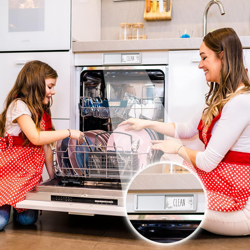 Stylish Dishwasher Magnet Clean Dirty Sign - Ideal Clean Dirty Magnet for Dishwasher - Kitchen Organizer and Gadget - Nice Office, Home Farmhouse Decor - Dirty Clean Dishwasher Magnet