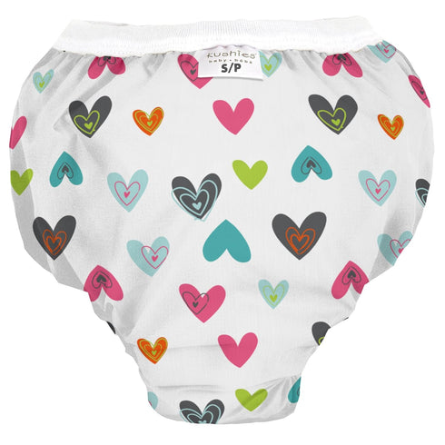 Kushies Baby Waterproof Training Pant (22-29 Pounds), White Doodle Hearts, Small...