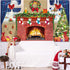 6x4 feet Christmas Fireplace Theme Backdrop Christmas Brick Wall Theme Decoration Extra Large Fabric Red Brick Wall Backdrop for Photo Baby Shower...
